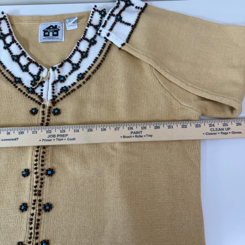 Storybook Knits 1X Jewels Of Summer Zipper Cardigan Southwestern Embellished - Picture 8 of 9
